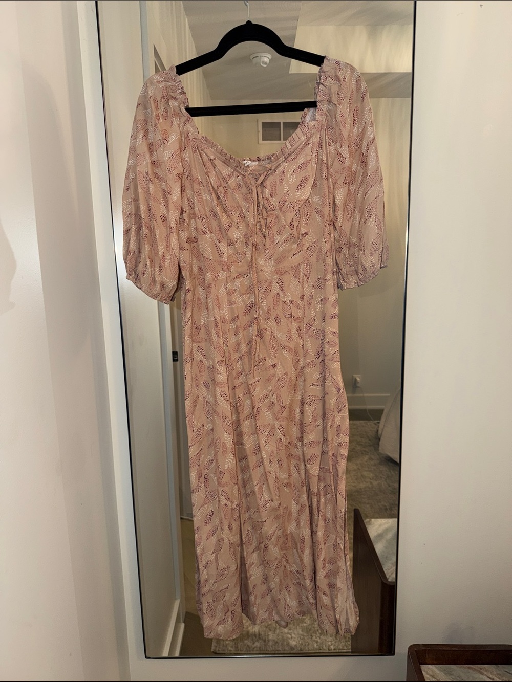 Sincerly Jules Blush Pink Printed Midi Dress